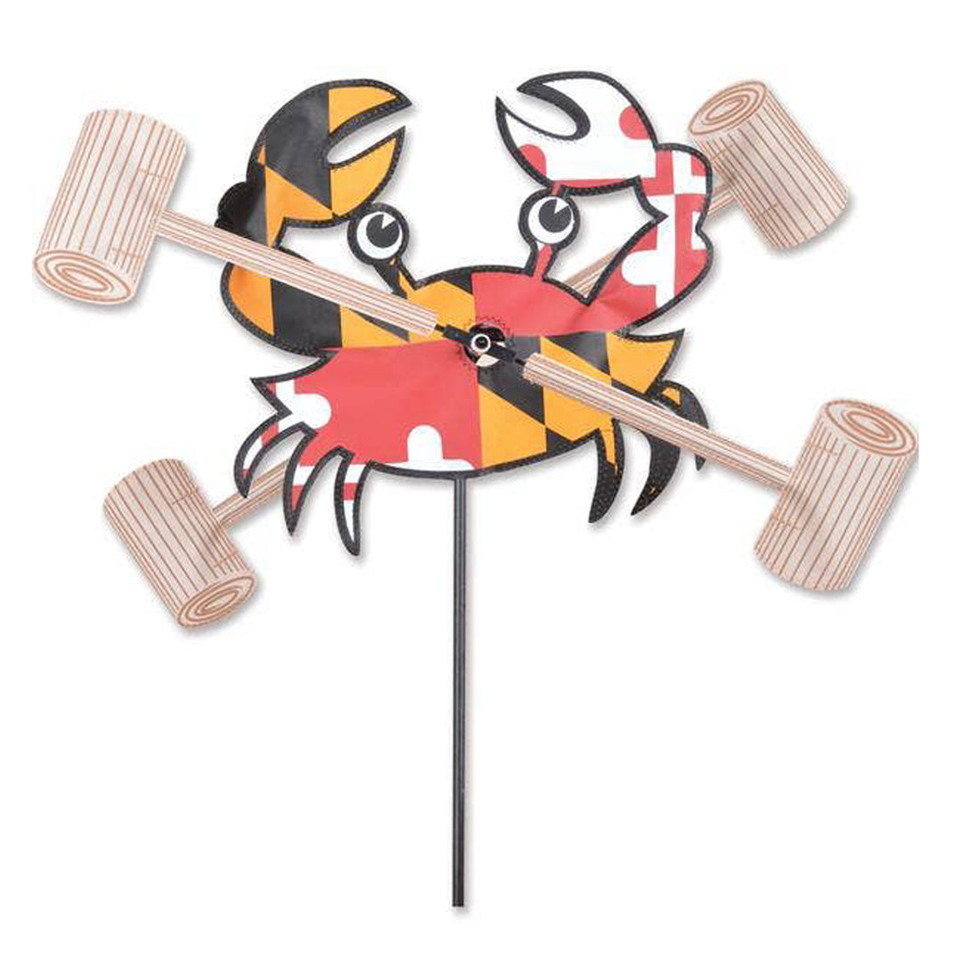 Maryland Flag Crab &amp; Mallets 12" WhirliGig Wind Spinner