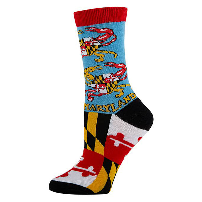 Maryland Flag with Novelty Crab Socks