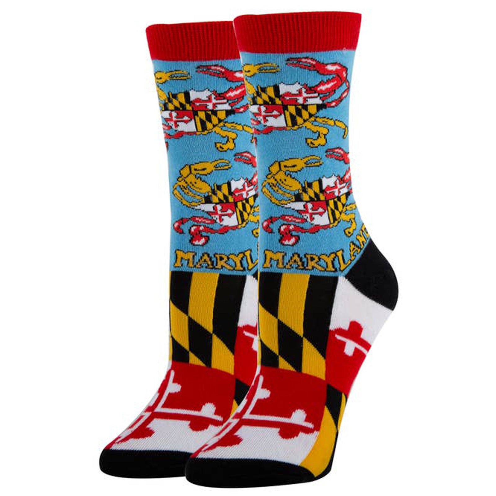 Maryland Flag with Novelty Crab Socks