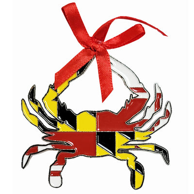Maryland Flag Crab Metal Ornament