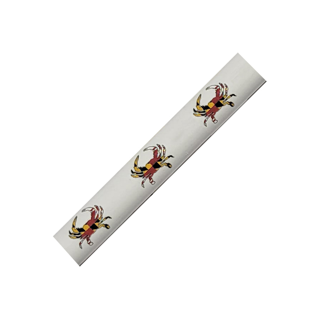 maryland flag crab white pencil closeup