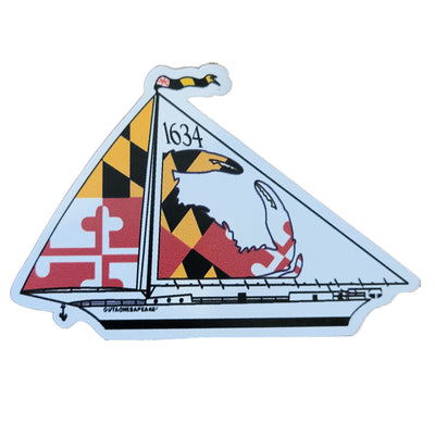 Maryland Flag Crab Sailboat Magnet