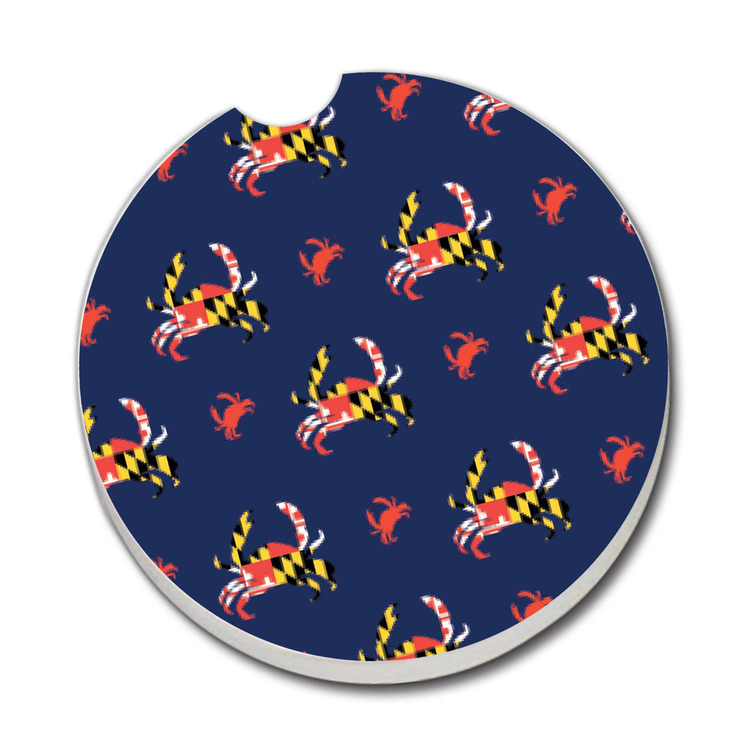 Maryland Flag Crab Absorbent Stone Car Coaster