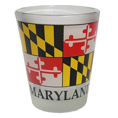Maryland Flag Frosted Shot Glass