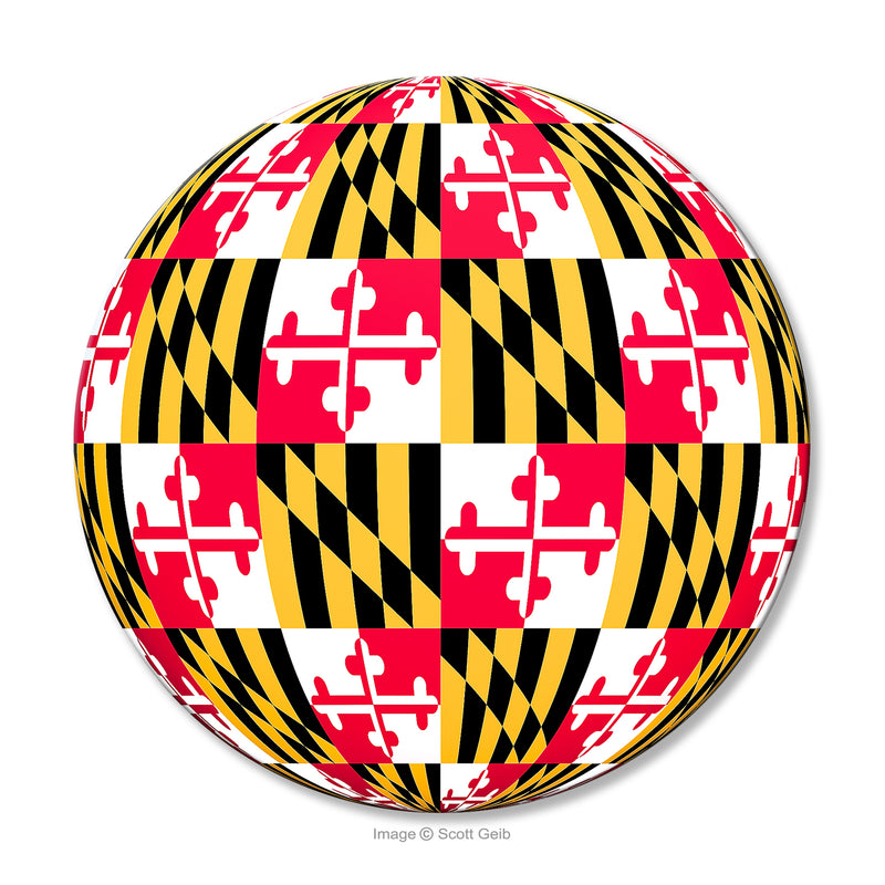 Maryland Flag Globe Ball Neoprene Coaster