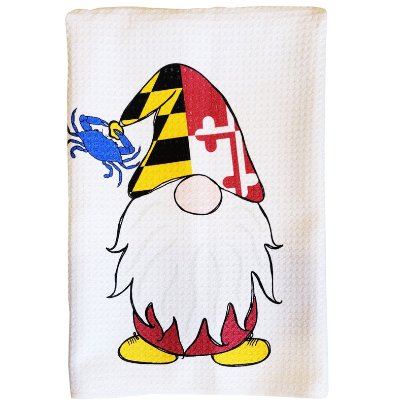 Maryland Flag Gnome Kitchen Towel