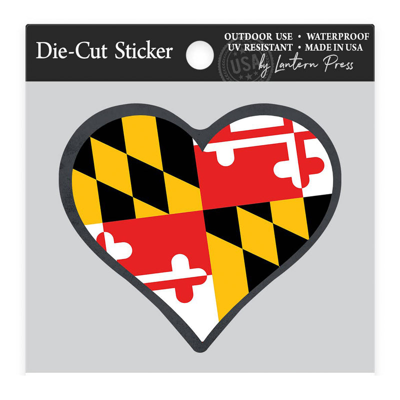 Maryland Flag Heart Die-Cut Sticker (packaging)
