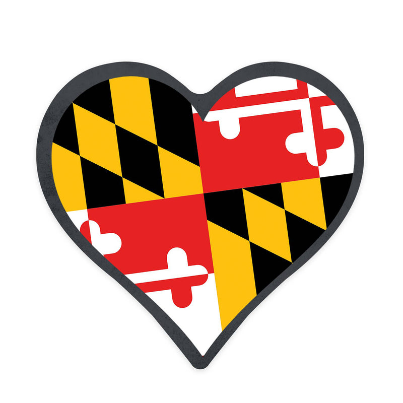 Maryland Flag Heart Die-Cut Sticker