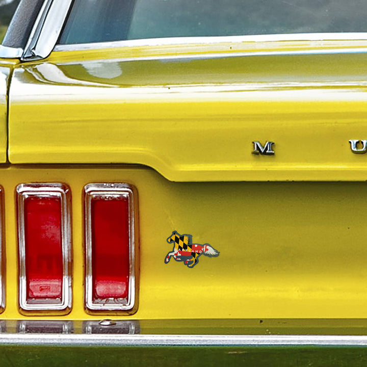 Maryland Flag Horse Die-Cut Sticker (on car)