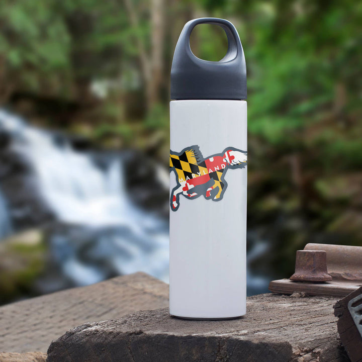 Maryland Flag Horse Die-Cut Sticker (on tumbler)