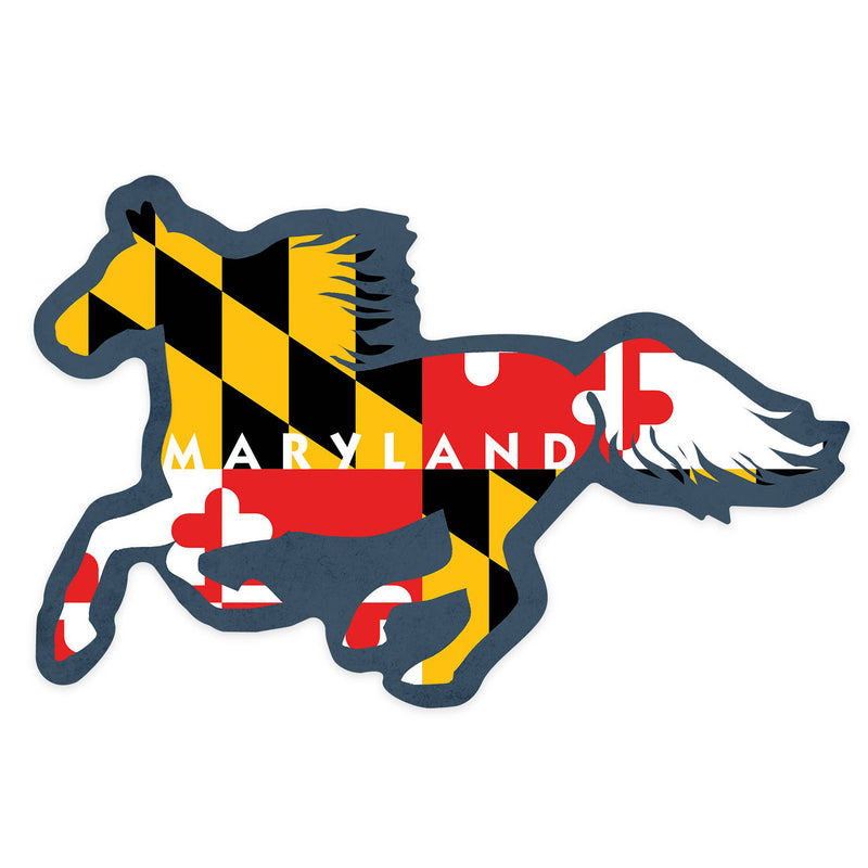 Maryland Flag Horse Die-Cut Sticker
