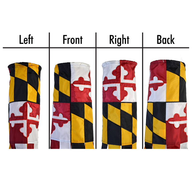 Maryland Flag 40" Large Windsock All Sides View