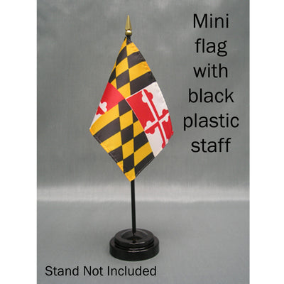 Maryland State Flag Mini Black Plastic Staff
