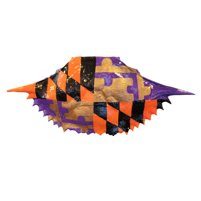 Painted Real Crab Shell Ornament - Maryland Flag Orioles/Ravens