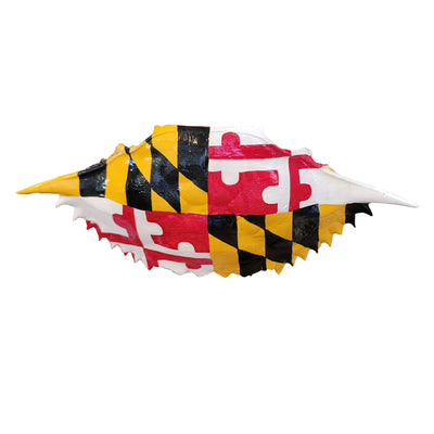 Painted Real Crab Shell Ornament - Maryland Flag