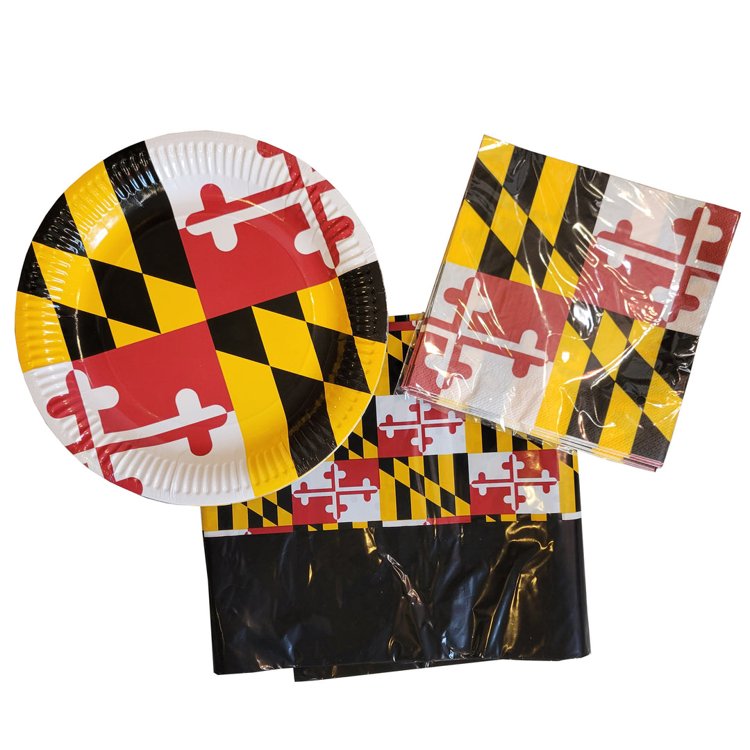 Maryland Flag Party Pack Set of Plates, Napkins &amp; Table Cover