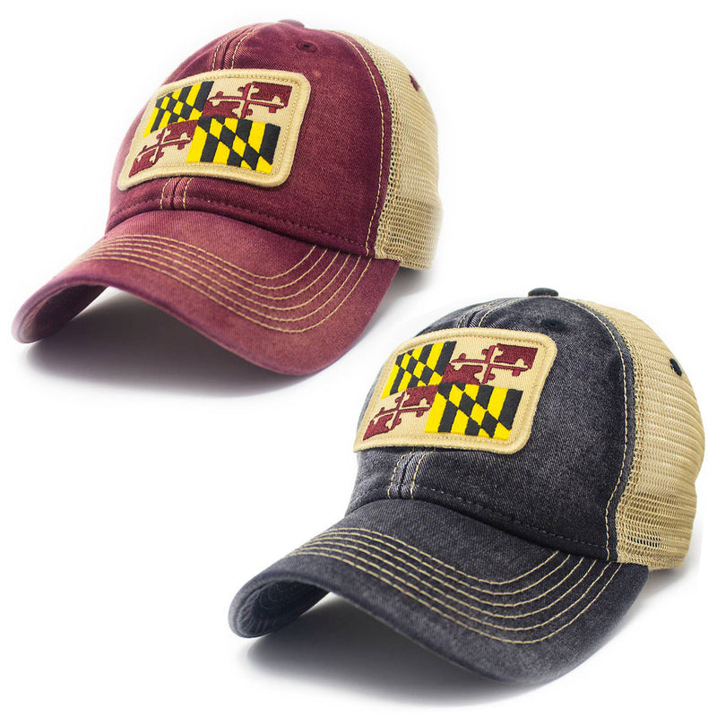 Maryland Flag Patch Trucker Hat - Assorted Colors