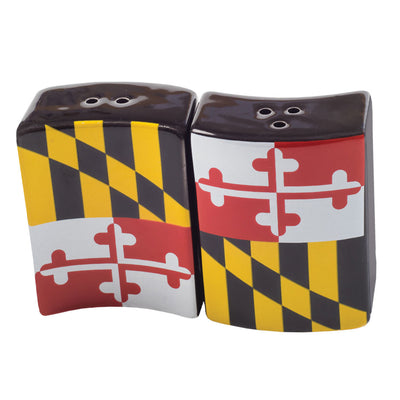 Maryland Flag Salt & Pepper Shakers Set Ceramic