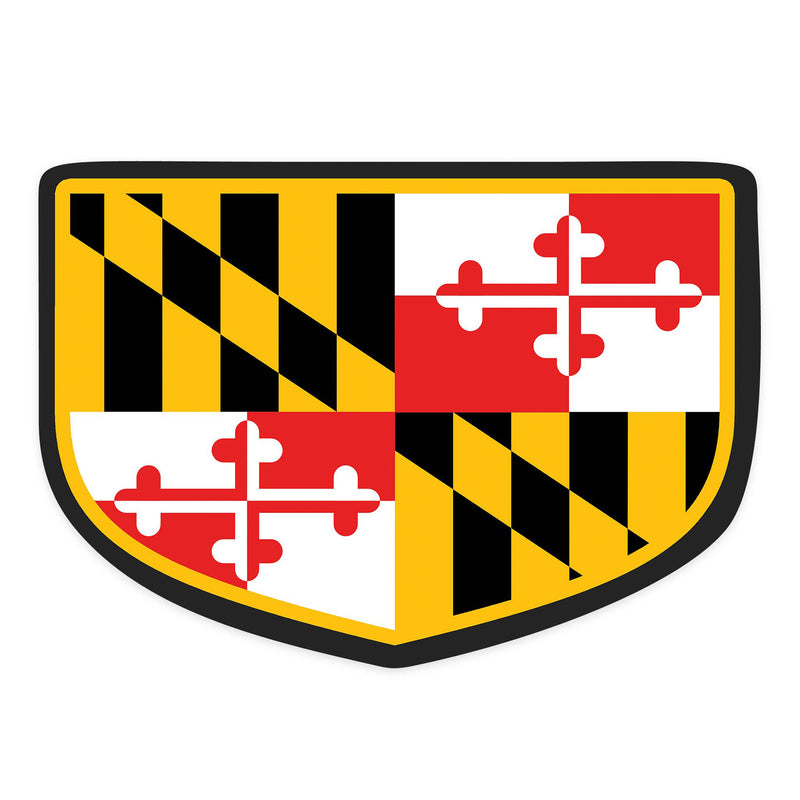 Maryland Flag Shield Shaped Die-Cut Sticker