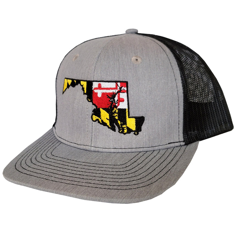 Maryland Flag State Design Gray & Black Trucker Hat