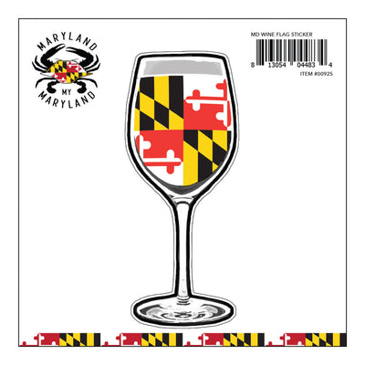 Maryland Flag Wine Glass Sticker Packaging