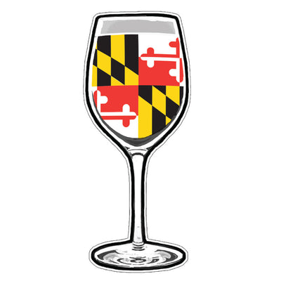 Maryland Flag Wine Glass Sticker