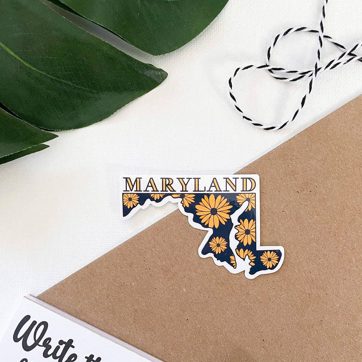 Maryland Flowers and State Vinyl Sticker Scene
