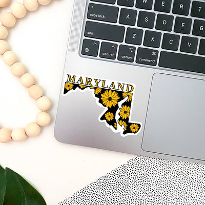 Maryland Flowers and State Vinyl Sticker Scene