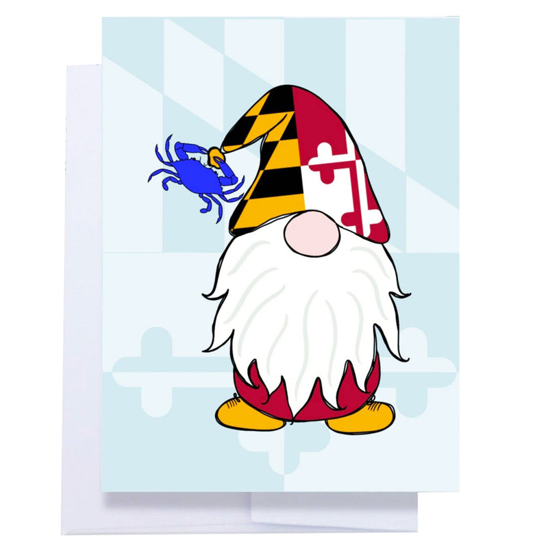 Maryland Flag Gnome on Flag Background Greeting Card