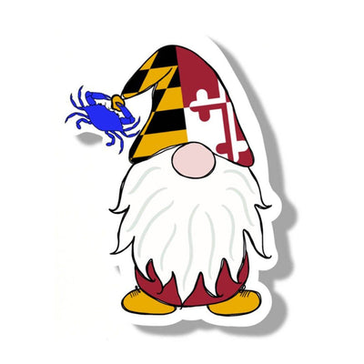 Maryland Flag Gnome Vinyl Sticker