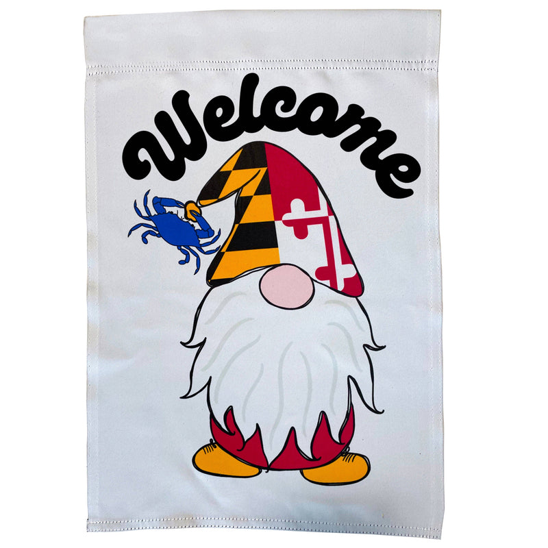 Maryland Flag Gnome Welcome Garden (Sleeve) Flag