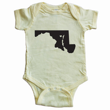 Maryland Heart Yellow Baby Onesie