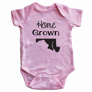 Home Grown Maryland Pink Baby Onesie