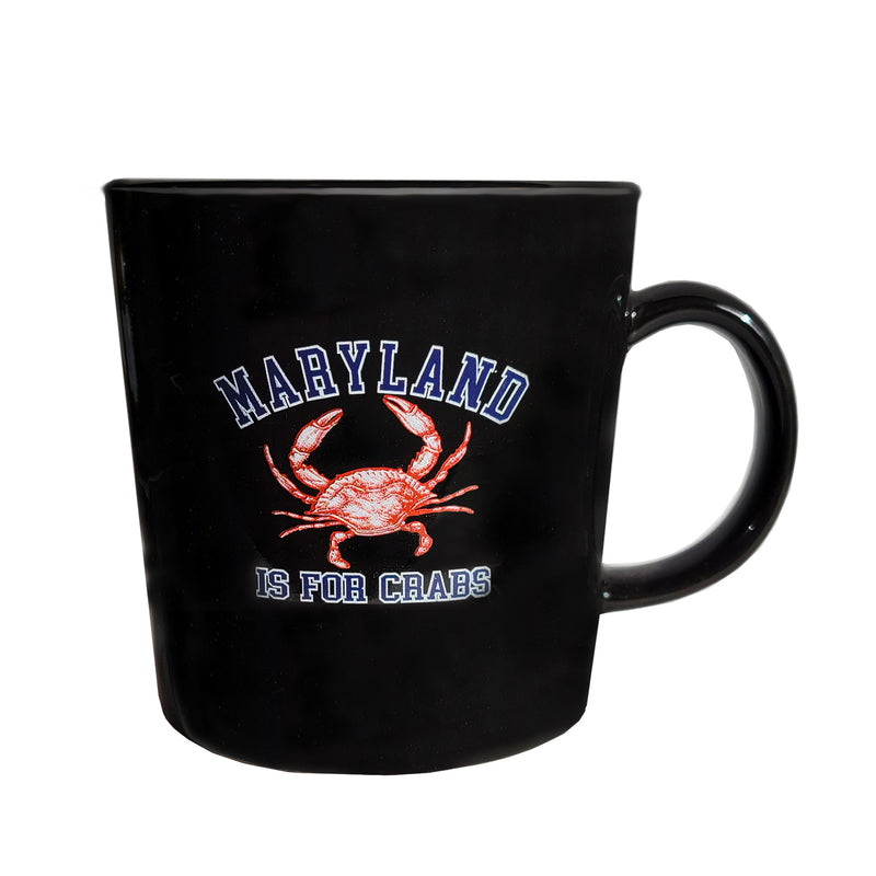 Maryland Is For Crabs Black Coffee Mug