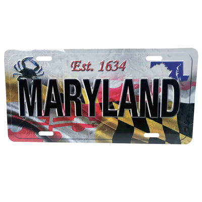 Maryland Flag & Crab 1634 License Plate
