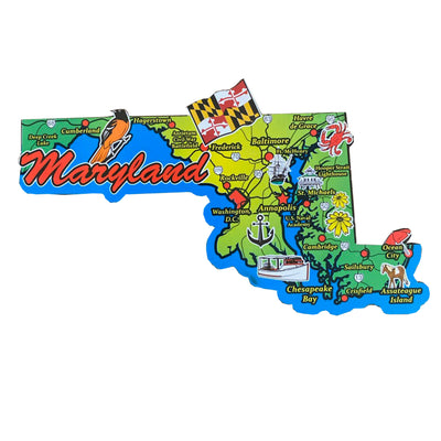 Maryland Map Large Artwood Magnet