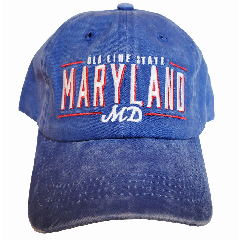 Old Line State Maryland Blue Baseball Hat Front