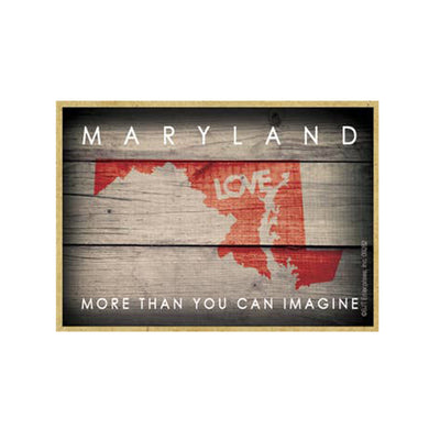 Maryland Love & Slogan Wood Magnet