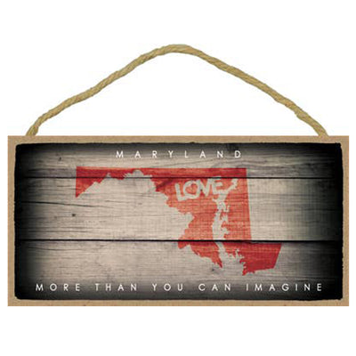 Maryland Love & Slogan Wood Sign