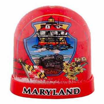 Maryland Snow Globe Red Plastic