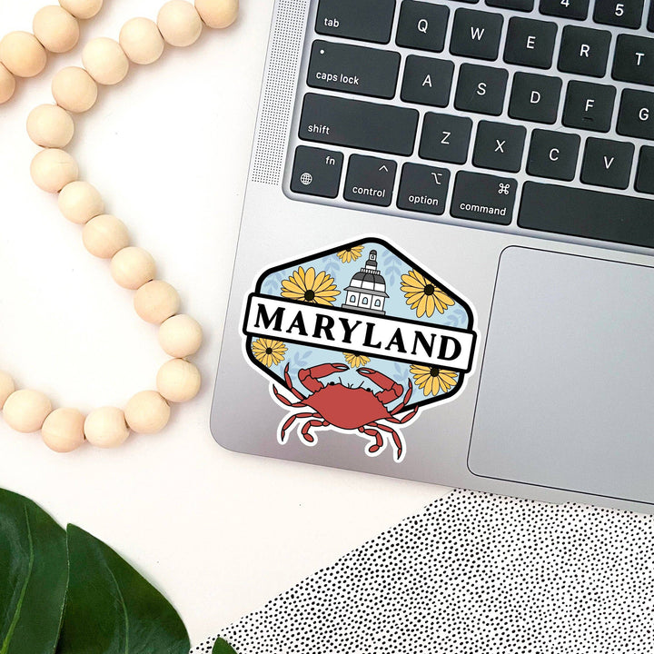 Maryland State Capital Vinyl Sticker (scene)