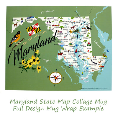 Maryland State Map Collage Coffee Mug Full Design Example