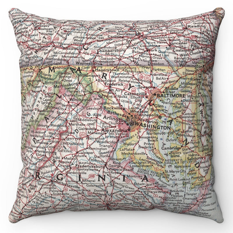 Maryland Vintage Map Pillow