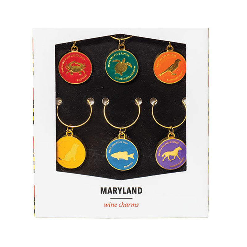 Maryland State Symbols Wine Charms Packaging