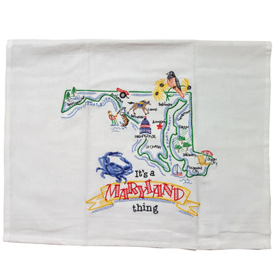 It's A Maryland Thing Embroidered Kitchen Towel (open)