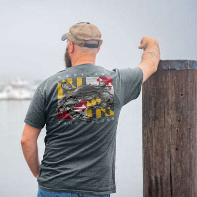 Maryland Flag & Crab True Colors T-Shirt Model