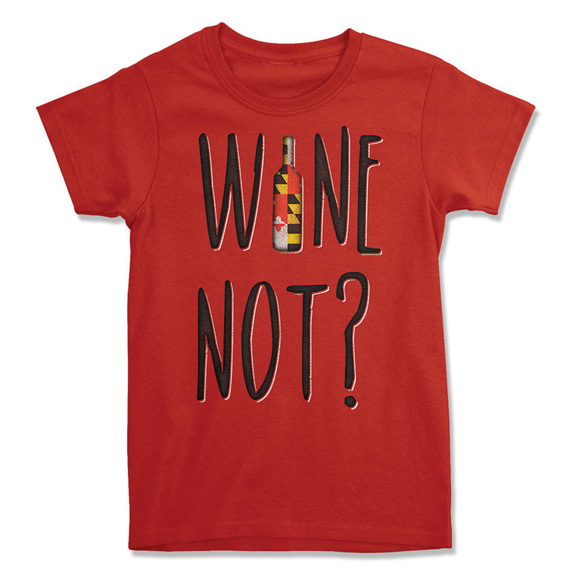 Wine Not? Maryland Flag Bottle Ladies T-Shirt