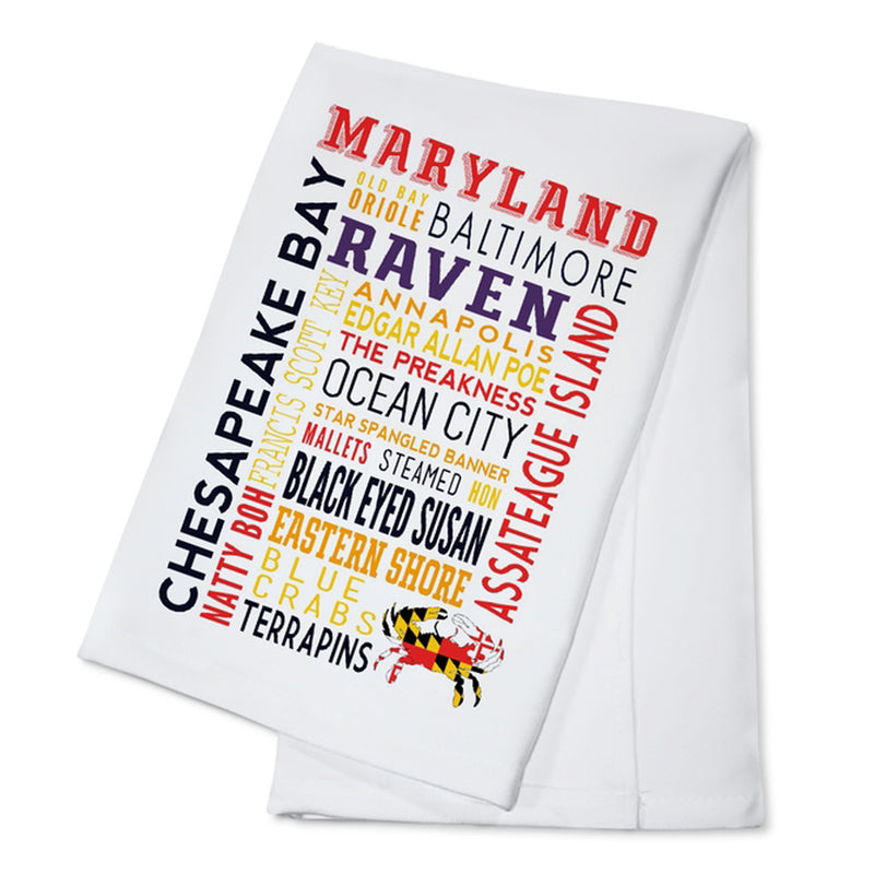Maryland Words Collage Kitchen Towel