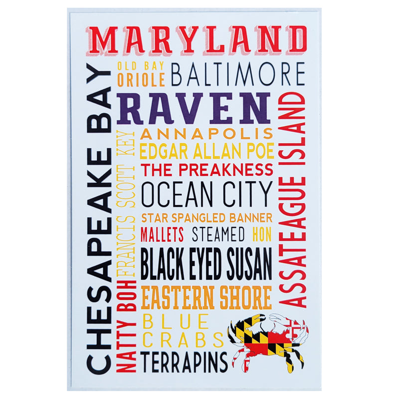 Postcard - Maryland Words Collage