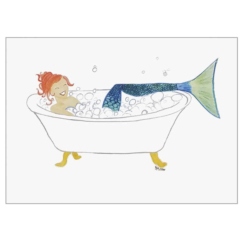 Mermaid Bathtub Note Card